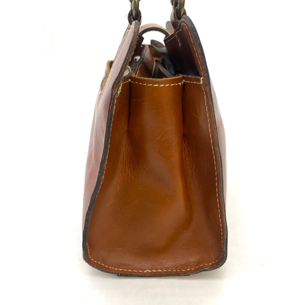 Patricia Nash Tan Rienzo Leather Heritage Collection Satchel